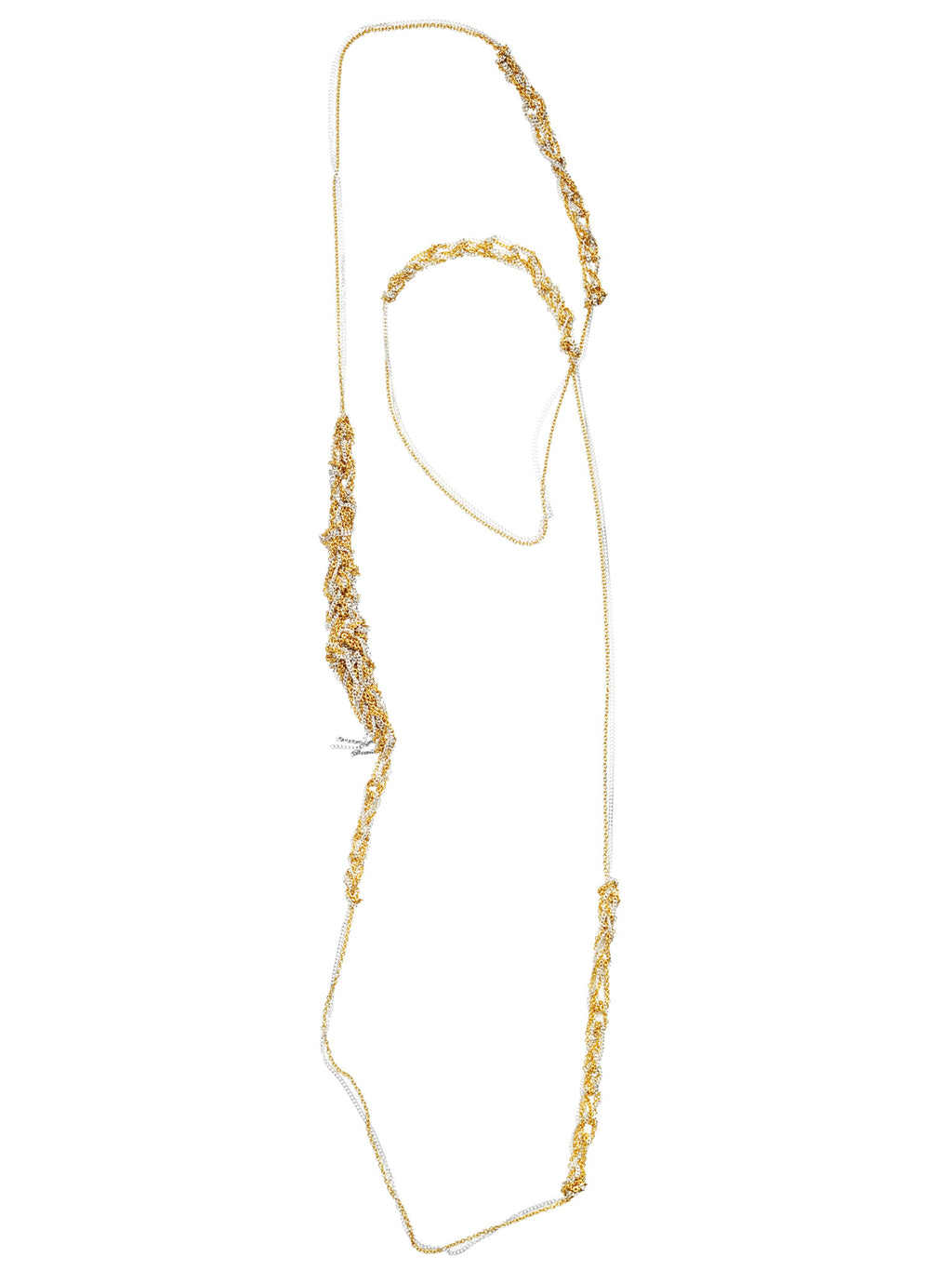 Spaced Bare Chain in Silver + Gold