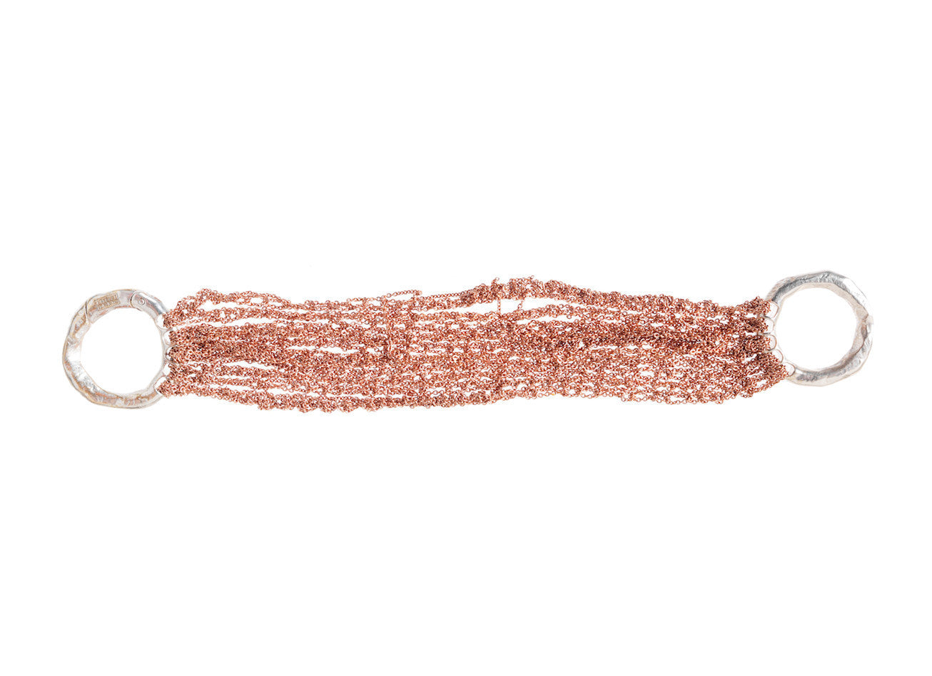 Multi Tress Bracelet with Ring Clasp in Rose Gold